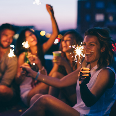 young people celebrating