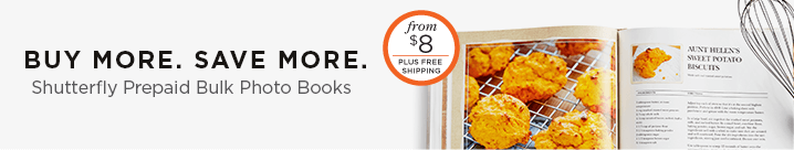 Buy More. Save More. Shutterfly Prepaid Bulk Photo Books. From $8. Plus free shipping.